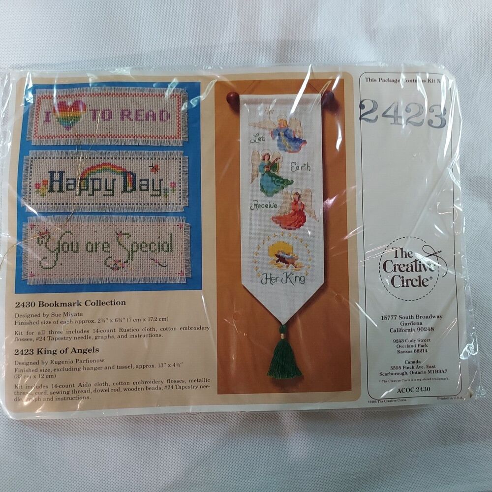 Creative Circle Needlework Cross Stitch Kit King Of Angels Hanging Banner #2423 - Picture 7 of 7
